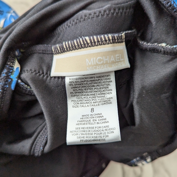 Michael Kors Floral One Piece Swimsuit Cut Out One Shoulder size 8 - Picture 5 of 9